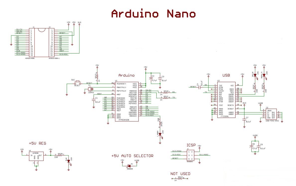 Ардуино нано схема принципиальная
